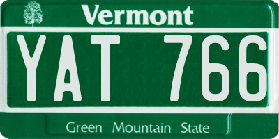VT license plate YAT766