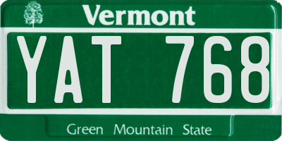 VT license plate YAT768