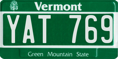 VT license plate YAT769