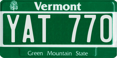 VT license plate YAT770