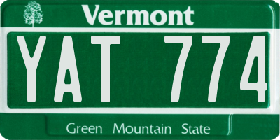 VT license plate YAT774