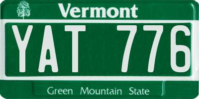 VT license plate YAT776