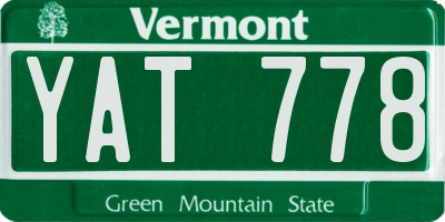 VT license plate YAT778