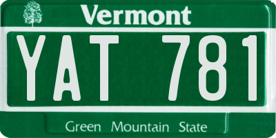 VT license plate YAT781