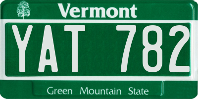 VT license plate YAT782