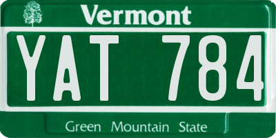 VT license plate YAT784