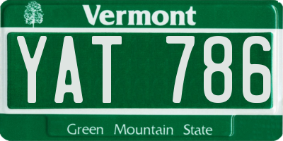 VT license plate YAT786