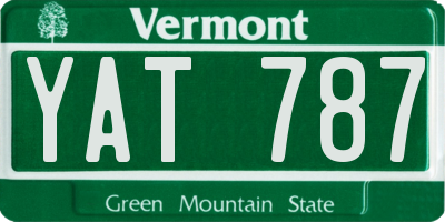 VT license plate YAT787