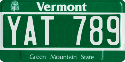 VT license plate YAT789