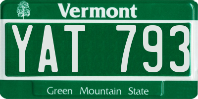 VT license plate YAT793