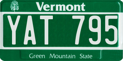 VT license plate YAT795