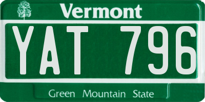 VT license plate YAT796