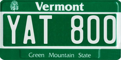 VT license plate YAT800