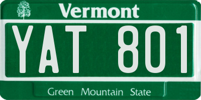 VT license plate YAT801