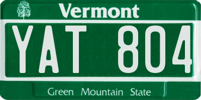 VT license plate YAT804