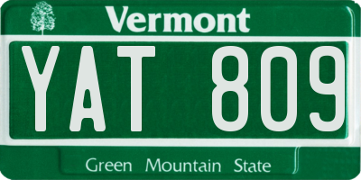 VT license plate YAT809
