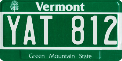 VT license plate YAT812