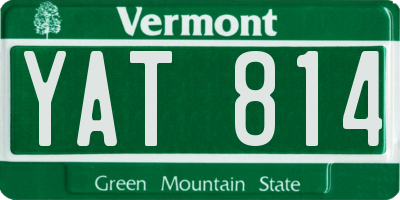 VT license plate YAT814