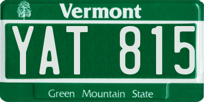 VT license plate YAT815