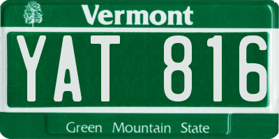 VT license plate YAT816