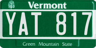 VT license plate YAT817