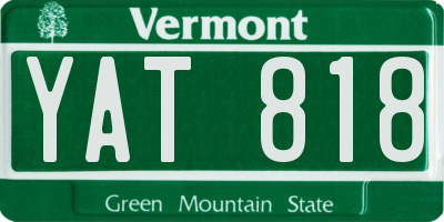 VT license plate YAT818