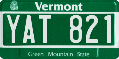 VT license plate YAT821