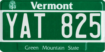 VT license plate YAT825