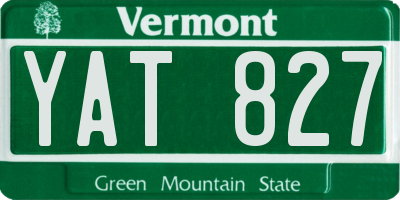 VT license plate YAT827