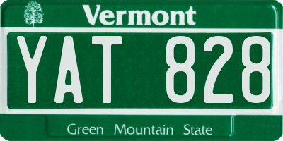 VT license plate YAT828