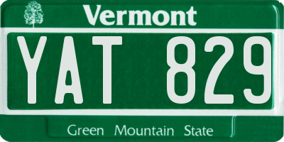 VT license plate YAT829