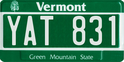 VT license plate YAT831