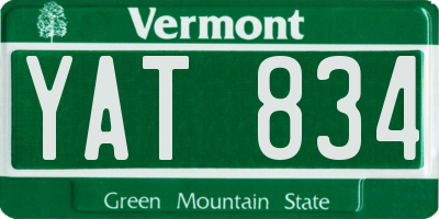 VT license plate YAT834