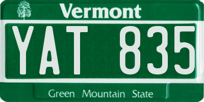 VT license plate YAT835