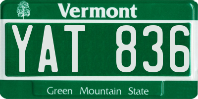 VT license plate YAT836