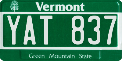VT license plate YAT837