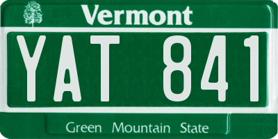 VT license plate YAT841