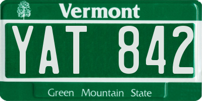 VT license plate YAT842
