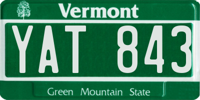 VT license plate YAT843