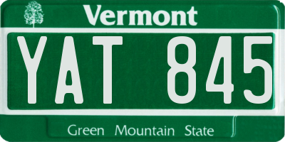 VT license plate YAT845