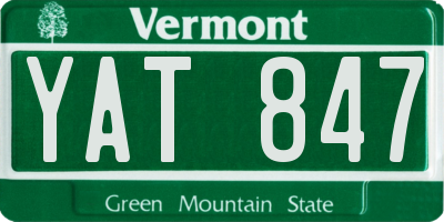 VT license plate YAT847