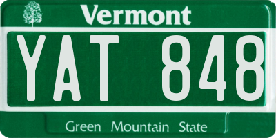 VT license plate YAT848