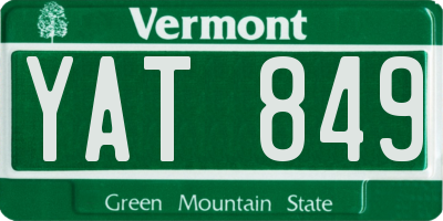 VT license plate YAT849
