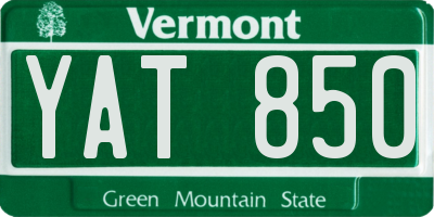 VT license plate YAT850