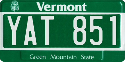 VT license plate YAT851