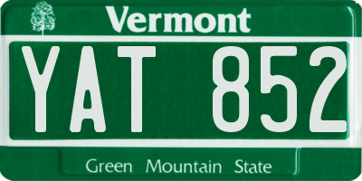 VT license plate YAT852