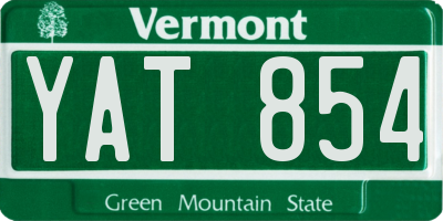 VT license plate YAT854