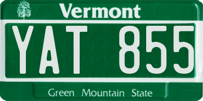 VT license plate YAT855