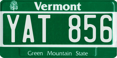 VT license plate YAT856