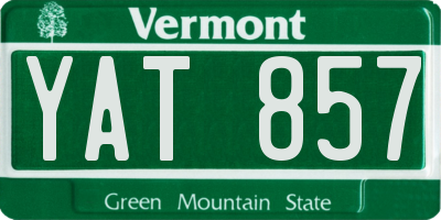VT license plate YAT857